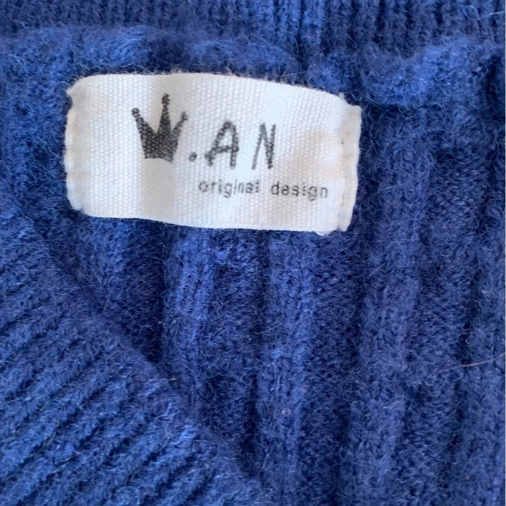 WAN Original Design XS blue knit sweater vest cropped - Picture 3 of 5